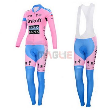 Donne Maglia Saxo Bank manica lunga 2015 fuxia